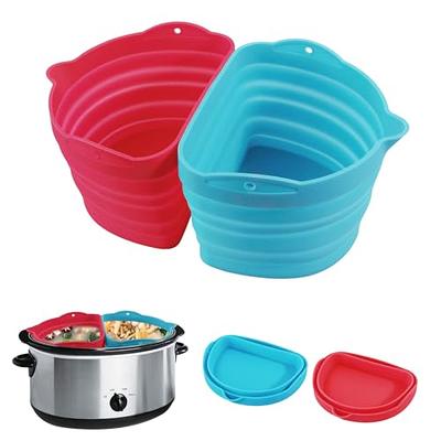 Slow Cooker Divider Liner fit 6-8 QT Crockpot,Dishwasher Safe Cooking Liner  for 6-8 Quart Pot, Reusable & Leakproof Silicone Crockpot Divider  (Blue&Red) - Yahoo Shopping