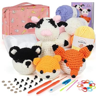 Aeelike Beginner Crochet Kit, 5Pcs Cute Fox Penguin Cow Husky Dog Animal  Kit with Step-by-Step Instructions,DIY Crochet Kits for Adults and Kids,  Crocheting Set with Yarn, Accessories Must Haves - Yahoo Shopping