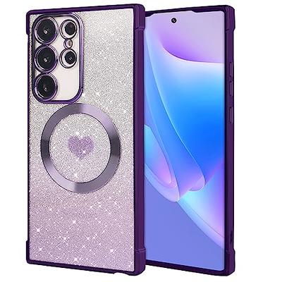 FIRSTPELLA Magnetic Glitter Case for Samsung Galaxy S23 Ultra - [Compatible  with MagSafe] Luxury Plating Cute Bling Love Heart Clear Case with Camera  Lens Protector for Women Girls,Gradient Purple - Yahoo Shopping