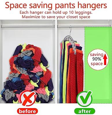 Legging Organizer for Closet, Pants Hangers with Clips Holds 20 Leggings,  Jeans, Hats, Shorts, Socks, 360° Rotating Space Saving Hanging Clothes