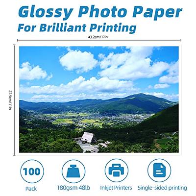 Uinkit 100 Sheets Photo Paper Glossy 11x17 Inkjet 48lb Single Side Print  Poster Playbill Obituary Papers for Funerals Bulletin Gallery Show  Photographic 11 x 17 Copy Printing A3 Value Packed - Yahoo Shopping