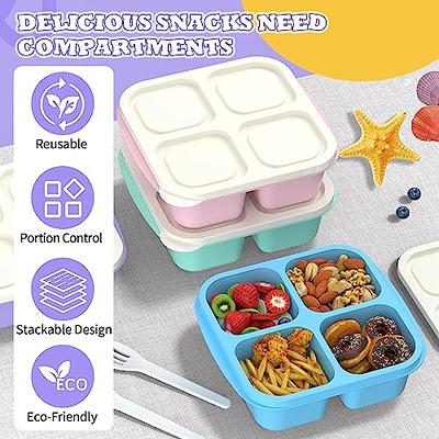 XGXN Meal Prep Containers (4 Pack), 4-Compartments Bento Lunch Box,  Reusable BPA Free Food Prep Containers for Kids, Lunchable Kids Snack  Container for School, Work, and Travel (G/P/B/P+White Lid) - Yahoo Shopping