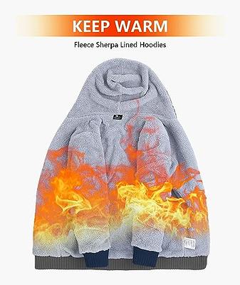 GEEK LIGHTING Hoodies for Men Heavyweight Fleece Sweatshirt - Full Zip Up  Thick Sherpa Lined