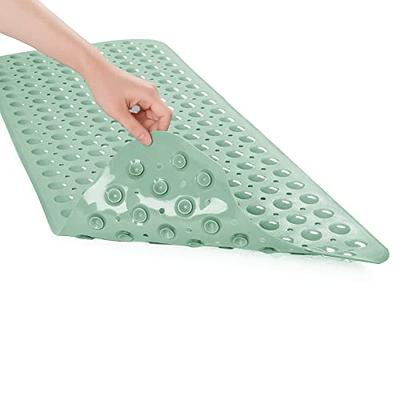 DEXI Bath Tub Shower Mat Non-Slip 16 x 39 Extra Long Bathtub Mats, Suction  Cups, Drain Holes, Machine Washable Bathroom Mat, Black