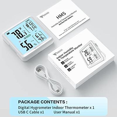 DOQAUS Digital Hygrometer Indoor Thermometer for Home, Room Thermometer  with 3s Fast Refresh & Max Min Records, Temperature Humidity Monitor Meter