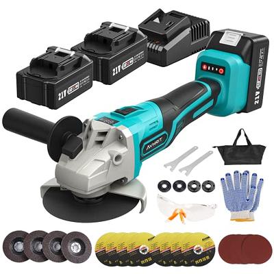 Cordless Angle Grinder Brushless, 20V MAX 4.0Ah Battery Powered Angle  Grinder, AOTE-PITT 4-1/2 Inch Electric Grinder Power Tools with Handle,  Grinding Wheel, Cutting Wheel, Flap Disc and Carving Disc 