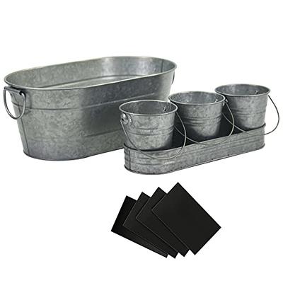 Juvale 12 Pack Galvanized Buckets Metal Buckets with Handles for