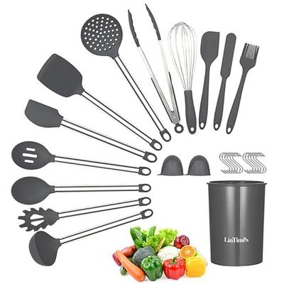 Ludlz Slotted Spoon and Soup Ladle Spatula , 304 Stainless Steel Cooking  Skimmer Cookware Utensil, Thickening Long Handle for Serving & Scooping