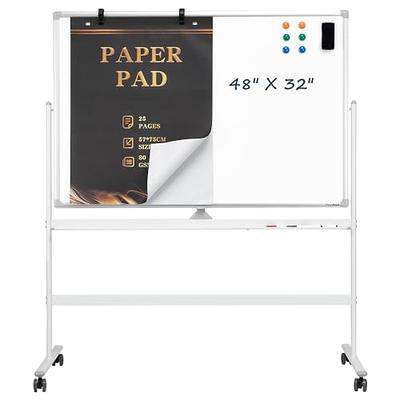 Falling in Art Aluminum Flip Chart Display Easel Stand with Adjustable  Floor for Boardroom, Whiteboard, Paper Pads, Signage, 63 1/2 High, Silver