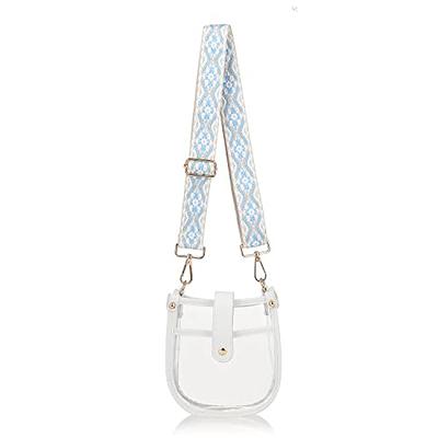 Oufegm Clear Crossbody Purse Bag for Women Stadium Approved Bag with Guitar  Strap for Concert Sports Events Gold-a