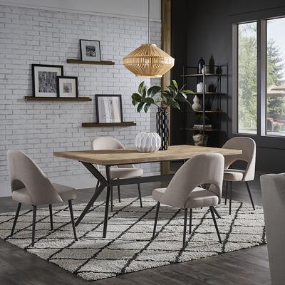 Mid-Century Walnut Finish Round Dining Table - Glass Top by iNSPIRE Q  Modern – iNSPIRE Q Home