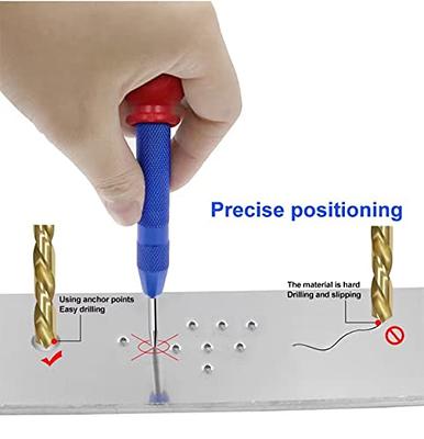 uxcell Automatic Center Punch, 5-Inch Spring-Loaded Center Hole Puncher  Marker Hand Tool Adjustable Red for Wood Metal Plastic - Yahoo Shopping