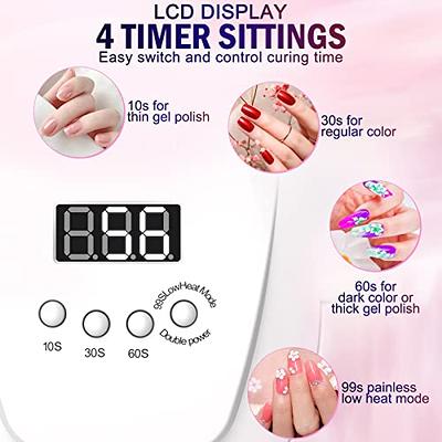 Gel UV LED Nail Lamp,LKE Nail Dryer 40W Gel Nail Polish UV LED Light with 3  Timers Professional for Nail Art Tools Accessories White