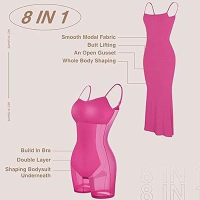 Popilush Shaper Dress for Women Mini Summer Dress Built in Shapewear Bra 8  in 1 Bodycon 2023 Casual Slip Dresses