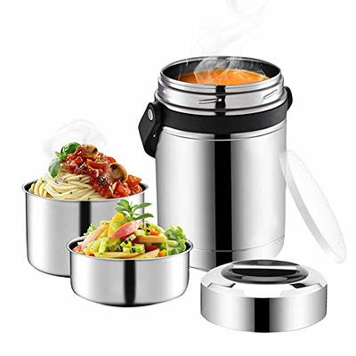 SSAWcasa Thermos for Hot Food, 3 Layered 88oz Food Thermos, Large Soup  Thermos for Adults, Wide Mouth Insulated Lunch Container, Stainless Steel  Lunch Thermos Jar Flask, Travel Thermal Bento Lunch Box 