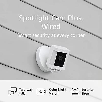 Spotlight Cam Plus, Battery - Smart Security Video Camera with LED Lights,  2-Way Talk, Color Night Vision, White, 2-Pack