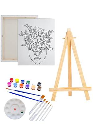 Lady Xiv/Pre-Drawn Canvas Pre-Sketched Sip & Paint Party Kit