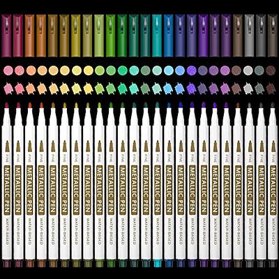 Sunshilor Metallic Markers Fine Point Metallic Marker Pens for Black Paper,  Art Rock Painting, Easter Egg