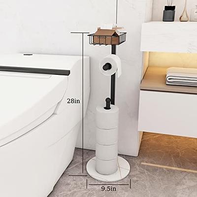 Toilet Paper Holder Free Standing, Toilet Tissue Stand for Bathroom, Black  Floor Tissue Roll Holder with Shlef - Yahoo Shopping