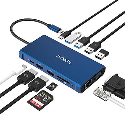  RayCue Adaptador USB C para MacBook Pro/MacBook Air M1 M2 M3  2023 2022 2021 13 15 16, 6 en 1 USB-C Hub MacBook Pro Accesorios con 3  puertos USB 3.0, lector