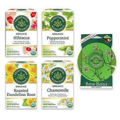 Traditional Medicinals Tea, Organic Tea for Wellness in Four Soothing  Flavors, Peppermint Tea, Chamomile Tea, Hibiscus Tea, Roasted Dandelion  Root Tea, Herbal Tea Variety Pack, 64 Tea Bags, (4 Pack) - Yahoo Shopping