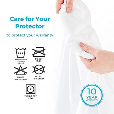 LINENSPA Premium Smooth Fabric Mattress Protector-100% Waterproof