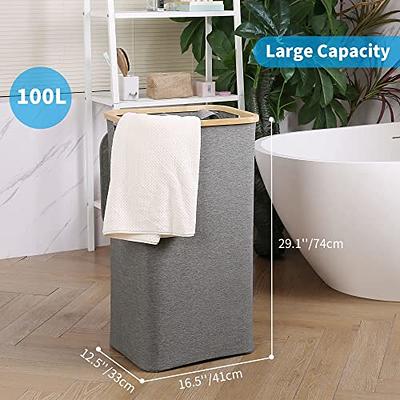 Laundry hamper with 1 Lid, 100L,Gray