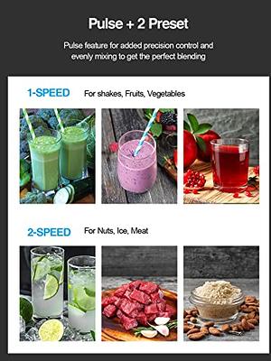 Blender for Shake and Smoothies, SHARDOR Powerful 1200W Countertop Blender  for Kitchen, 52oz Glass Jar, 3 Adjustable Speed Control for Frozen Fruit