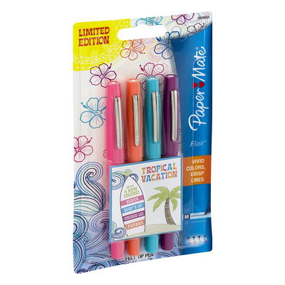 Paper Mate Flair Porous Point Pens Medium Point 0.7 mm Assorted Ink Colors  Pack Of 4 Pens - Office Depot