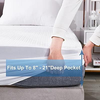 Twin Air Mattress Pad Sheets Cover, Air Mattress Topper Protector Plush  Quilted, Soft Breathable and Noiseless Down Alternative Mattress Pad with  Deep