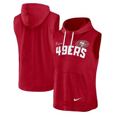 Men's Fanatics Branded Heather Scarlet San Francisco 49ers Pill Stack Long Sleeve Hoodie T-Shirt