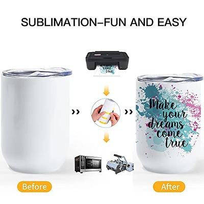 AGH 12 oz Sublimation Wine Tumblers Blanks, 4PCS Straight