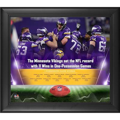 Minnesota Vikings Framed 15 x 17 One Possession Game Win Record Collage