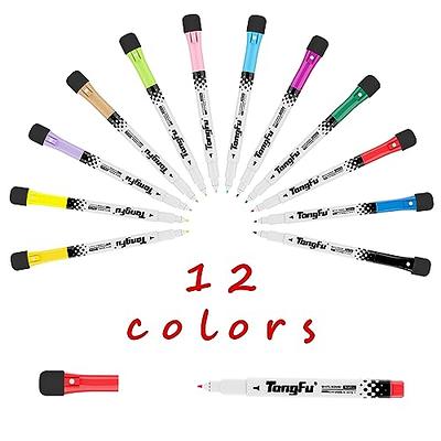 TSJ OFFICE XXNZYYJ Magnetic Dry Erase Markers Set - 8 Colors Fine Point Tip White  Board Marker with Eraser, Low Odor Whiteboard Markers for