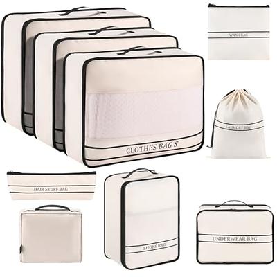 Ougrand 9 Set Packing Cubes Luggage Packing Organizers for Travel  Accessories Space Saving Travel Bags for Carry On, Lightweight Mesh Zipper,  Clothes, Shoes, Laundry and Shoe Bag, Suitcases (Cream) - Yahoo Shopping
