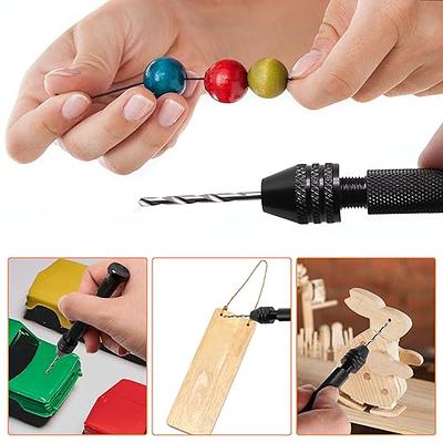  Micro Mini Hand Drill Set, Portable Precision Hand Drill Tools  Hand Drill & 10 pcs Twist Drill Bits 0.8-3.0mm for Resin Plastic Wood, DIY  Jewelry Keychain Pendant Making : Tools 