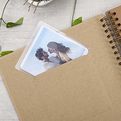potricher 8 x 8 Inch DIY Scrapbook Photo Album 80 Pages Thick Kraft Blank  White Paper Memory Book for Wedding and Anniversary Family (White, 8 Inch)