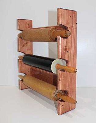 Rolling Pin Rack with Three Slots - Wooden Rolling Pin Rack