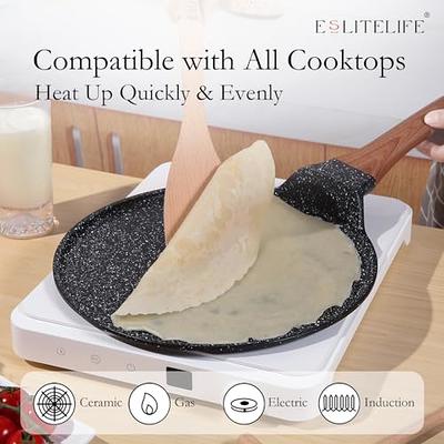 Nonstick Crepe Pan Granite Coating Flat Skillet Dosa Tawa Tortilla