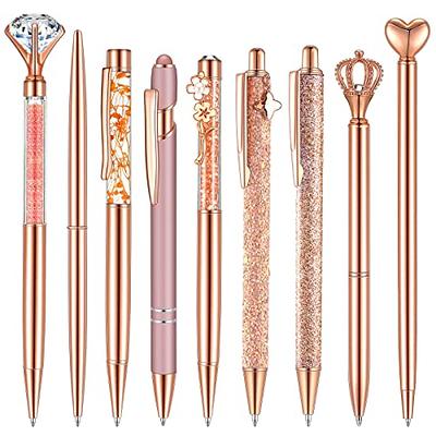  8 Pcs Diamond Pens Bling Metal Crystal Ballpoint Pens Black  Ink Rhinestone Pen Cute Pens for Women for Wedding Bridal Shower Office  Meeting Birthday Supplies Women Gifts, 0.7mm (Colorful, Silver) 