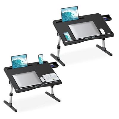  Laptop Bed Tray Desk, SAIJI Adjustable Stand for Bed, Foldable  Table with Storage Drawer Eating, Working, Writing, Gaming, Drawing (Gray,  X-Large) : Office Products