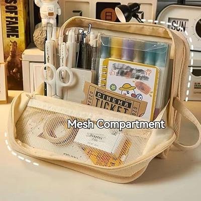 Multipurpose Transparent Mesh Zipper Pouches Cosmetic Bag Makeup Pouches  Pencil Case Pen Holder Travel Organizers (Black White Grey Pink Yellow  Blue)