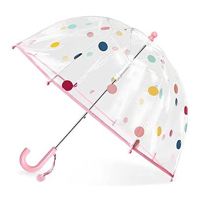 Sweetude 4 Pcs 39 Inch Kids Umbrellas for Rain Clear Bubble Umbrellas with  Reflective Stars and