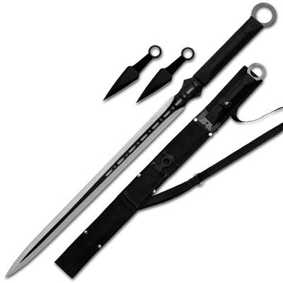 2PC 27 FULL TANG NINJA SWORD COMBO TANTO BLADES w/2 Throwing Knives –  KCCEDGE