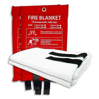 TONYKO Emergency Fire Blankets, Flame Retardant Protection and Heat  Insulation Designed for Kitchen,Fireplace,Grill,Car,Camping White(4pack)