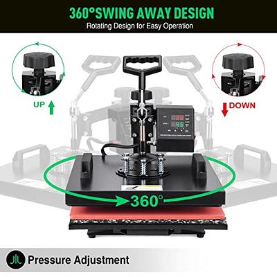 Slendor Heat Press 15x15 inch 5 in 1 Heat Press Machine 360 Degree Swing  Away