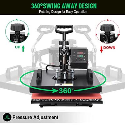 VEVOR Heat Press Machine 8 in 1 Combo Heat Press 15 x 15 Inch Heat Transfer  Machine 360-Degree Swing Away Digital Shirt Printing Multifunction