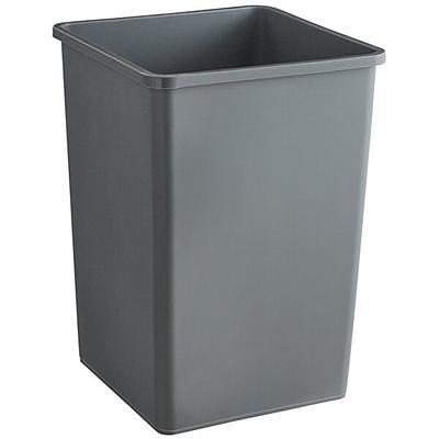 Lavex 35 Gallon Gray Square Trash Can