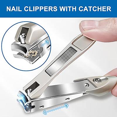 Toenail Clippers for Seniors Thick Nails - Wide Jaw Opening Extra Large Toe Nail  Clippers with Catcher, Professional Sharp Curved Blade Heavy Duty Clipper  Pro Nail Cutter for Seniors Long Handle 