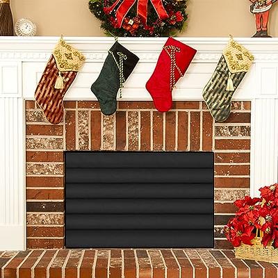 Black 39 W x 32 H Magnetic Adjustable Fireplace Cover Blocker